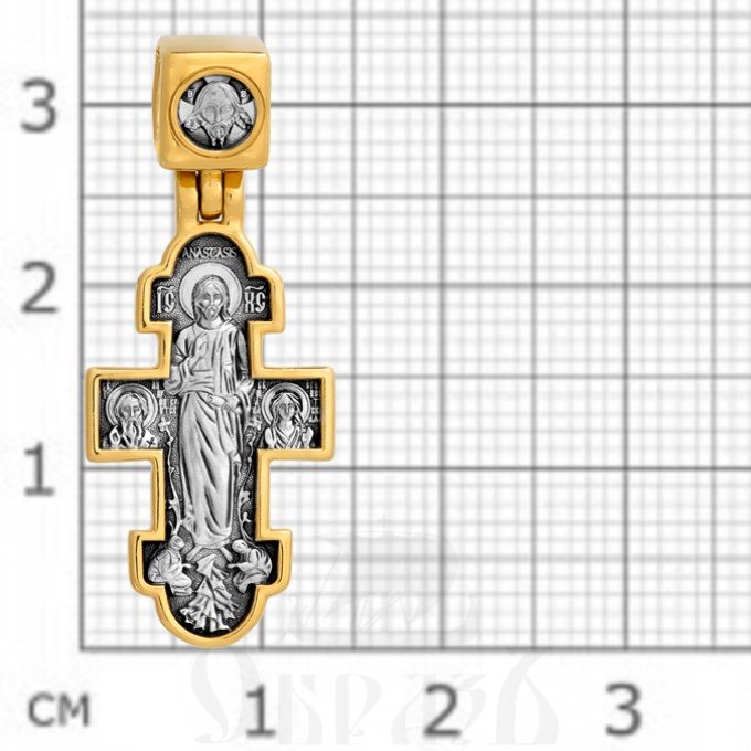 крест «явление христа женам-мироносицам. икона божией матери «нечаянная радость», серебро 925 проба с золочением (арт. 101.096)