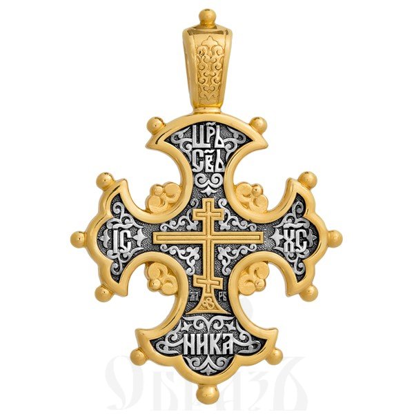 крест «процвете древо креста», серебро 925 проба с золочением (арт. 101.057)
