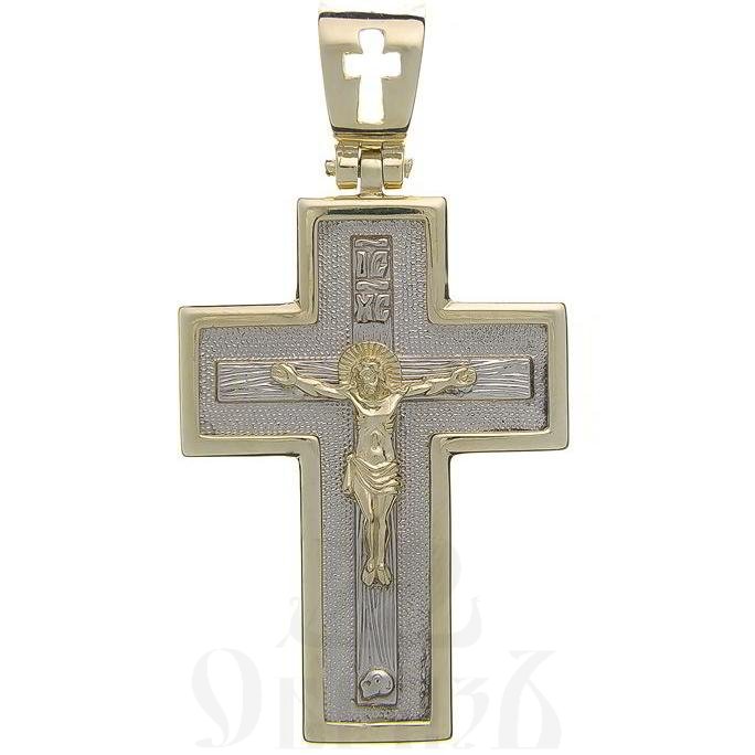 золотой крест с молитвой "отче наш", 585 проба желтого и белого цвета (арт. п30064-з5жб)