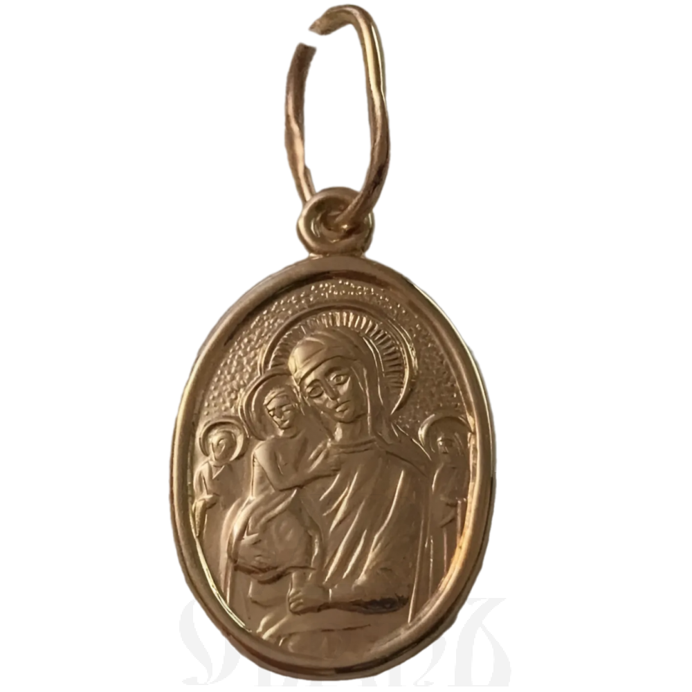 нательная икона божия матерь трех радостей, золото 585 пробы красное (артикул 25-149)