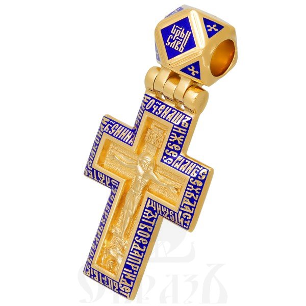 крест «распятие. молитва «отче наш», серебро 925 проба с золочением и эмалью (арт. 103.299)