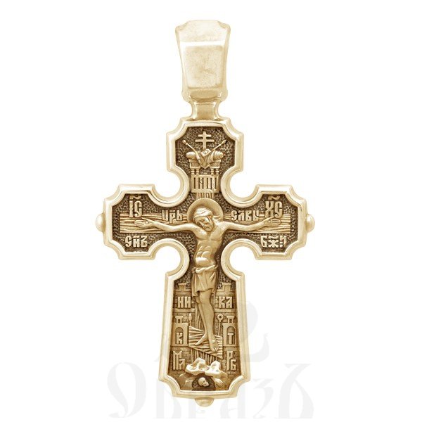 крест «распятие. казанская икона божией матери. николай чудотворец», золото 585 проба желтое (арт. 201.512)